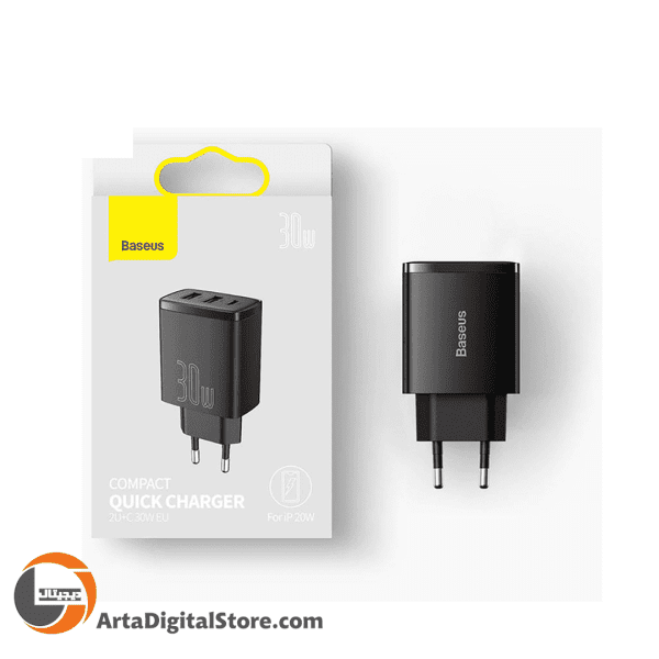 شارژر 3 پورت باسئوس Baseus COMPACT Black