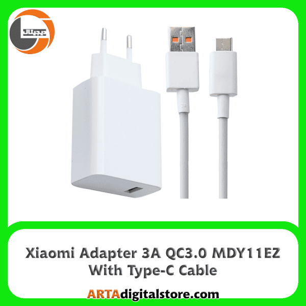 آداپتور شارژر شیائومی  Xiaomi Adapter MDY-11-EZ 3A QC3.0 Note 9 با کابل Type-C