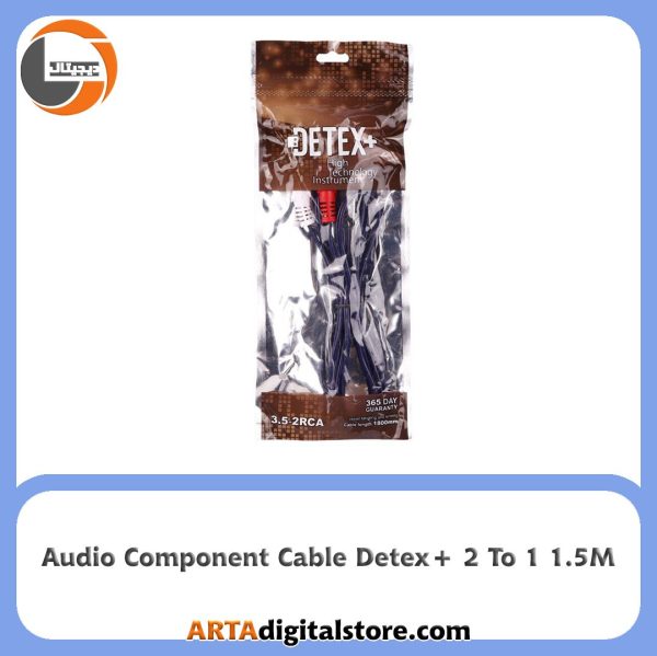 کابل Audio Component Cable 2 To 1 Detex+ Black طول 1.5m
