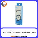 کابل میکرو یو اس بی  KingStar K120A Black and Pink طول 110cm