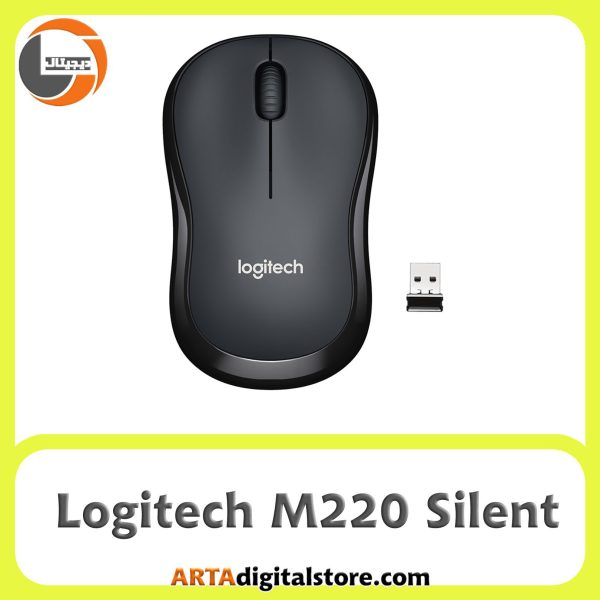 موس بی سیم لاجیتک Logitech M220 Silent Black And Gray