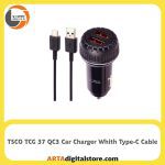 شارژر فندکی تسکو TSCO TCG 37 QC3 With Type-C Cable Black