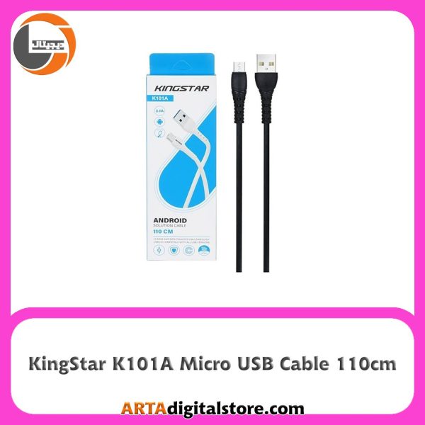 کابل میکرو یو اس بی KingStar K101A Black طول 110cm