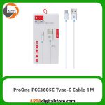کابل ProOne PCC360C Type-C Cable White طول 1M