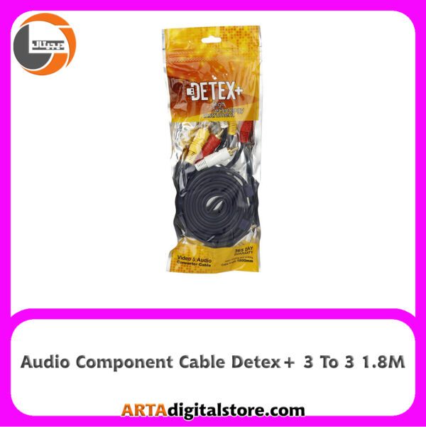 کابل سه به سه Component Cable 3 To 3 Detex+ Black طول 1.8m