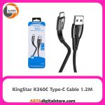 کابل KingStar K360C Type-C Cable Black طول 1.2M