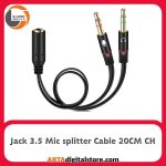 تبدیل 2 به 1 صدا Jack 3.5 Mic splitter Cable 20CM CH