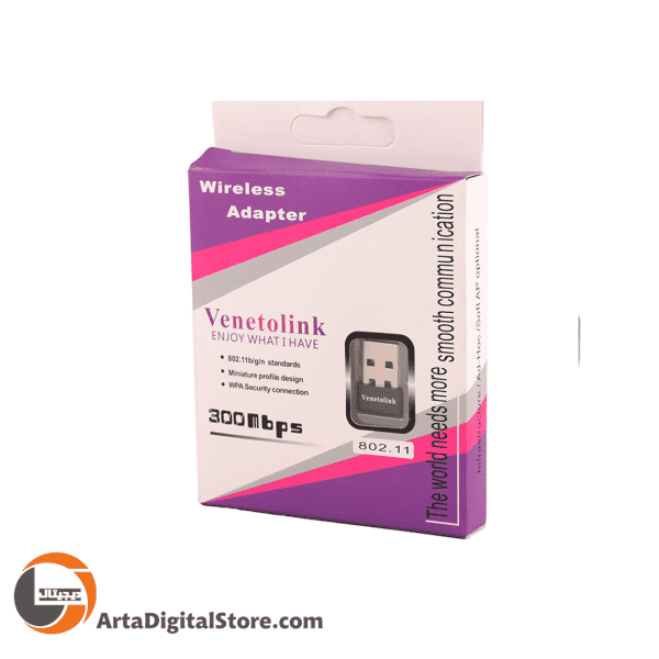 کارت شبکه بی سیم Venetolink 300Mbps Black