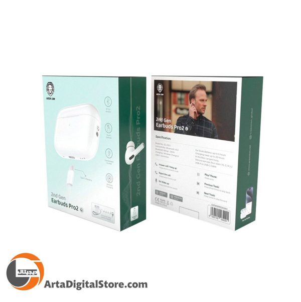 هندزفری بلوتوث گرین Green Lion 2nd Gen Earbuds Pro TWS White