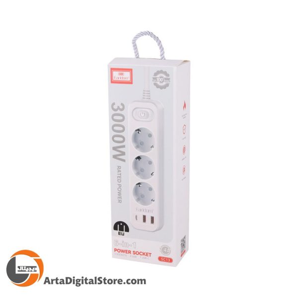 چند راهی برق هوشمند Earldom ES-SC13 3 Ports White