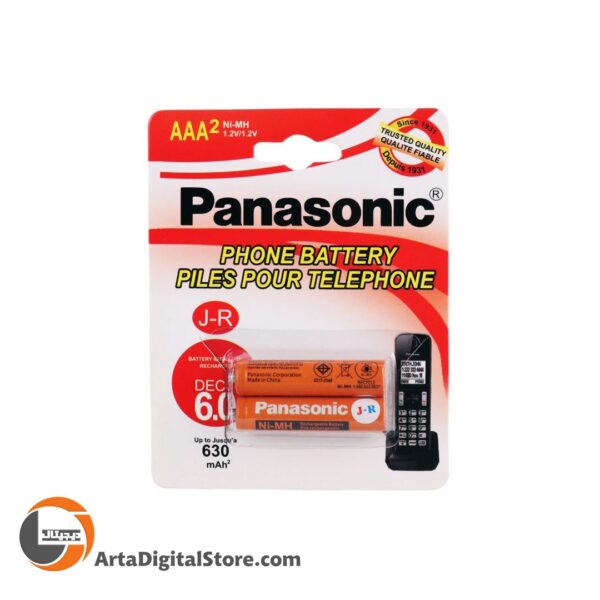 باتری شارژی پاناسونیک نیم قلمی Panasonic NI-MH J-R AAA 630mAh Rechargeable Battery