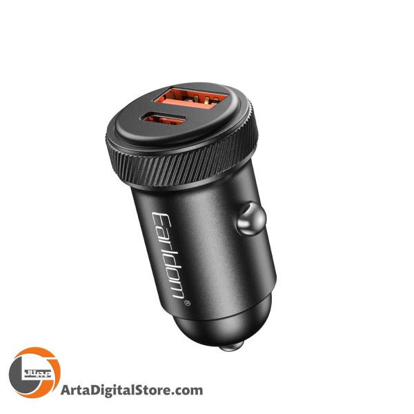 شارژر فندکی فست شارژ Earldom ES-CC41 3A PD 30W Car Charger Black