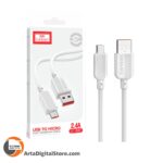 کابل میکرو یو اس بی ارلدام Earldom EC-183M 2.4A MicroUSB Cable White  طول 1m