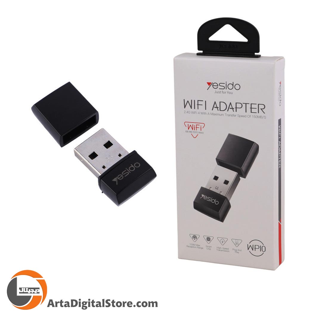 کارت شبکه بی سیم Yesido WP10 USB 2.0 Wireless Adapter Black