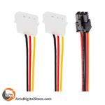 کابل تبدیل برق مولکس به 6 پین Case Power Cable 6Pin To IDE 2 to1