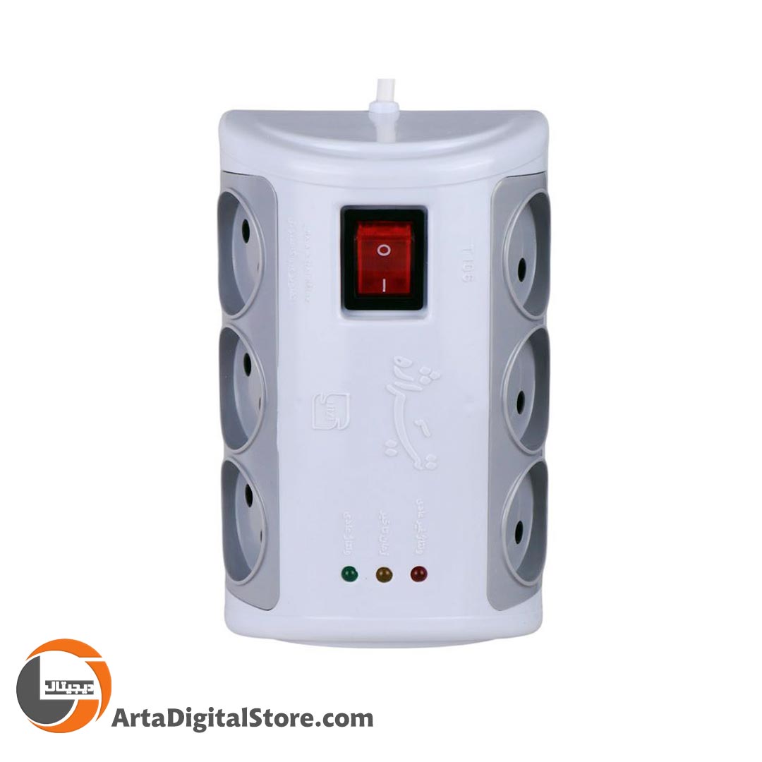 چند راهی و محافظ برق Tirajeh T106 Power Strip 6 Port White طول 1.8m