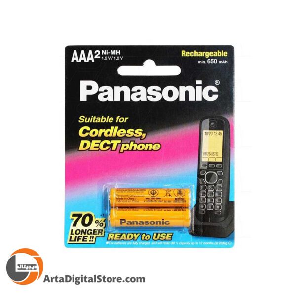 باتری شارژی پاناسونیک نیم قلمی Panasonic 650mAh Rechargeable