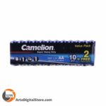 پک باتری قلمی 2+10 Camelion Super Heavy Duty R6P 1.5V AA Battery 12Pcs