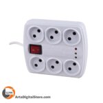 چند راهی و محافظ برق Tirajeh S5000 Power Strip 6 Port White طول 3M
